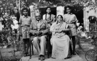 in their garden, winter of 1962